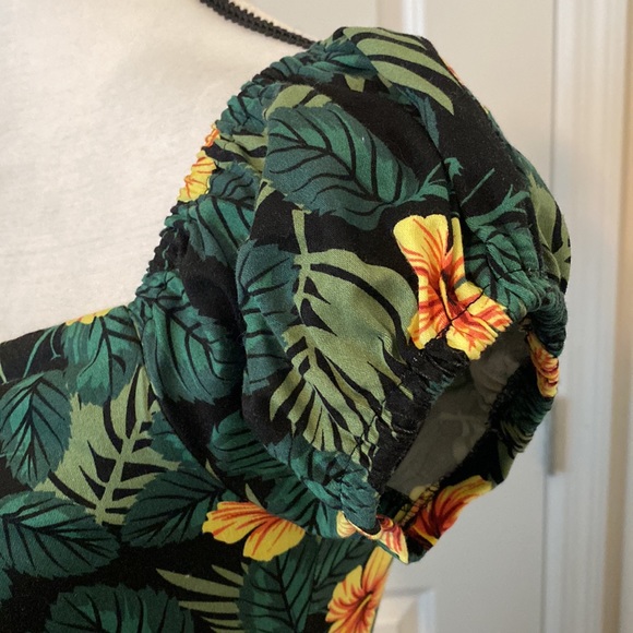 Collectif Dolores Tropical Hibiscus Doll Dress sz 2 - Picture 9 of 12